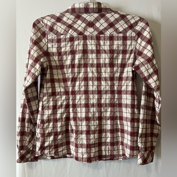 REI Women’s Red and White Plaid Button Up Long Sleeve Shirt Size‎ Medium - Picture 2 of 11